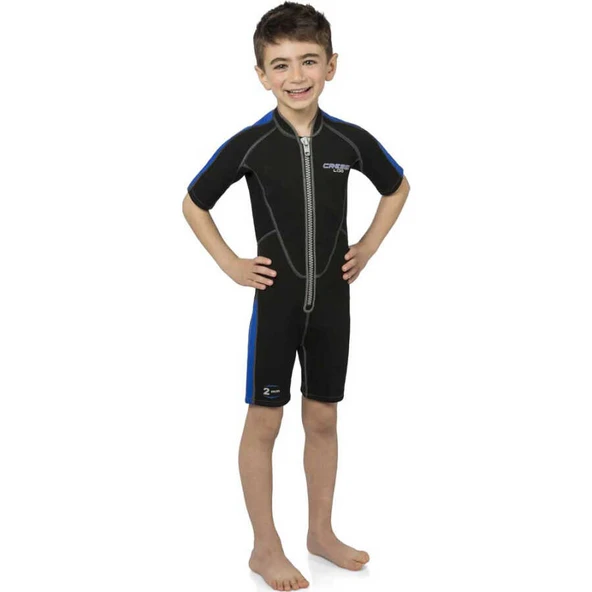 Cressi Lido Junior Shorty Dalış Elbisesi  BLACK / BLUE 2MM - L (12/13 YAŞ) - Resim 3