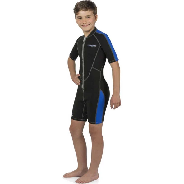 Cressi Lido Junior Shorty Dalış Elbisesi  BLACK / BLUE 2MM - M (10/11 YAŞ) - Resim 6