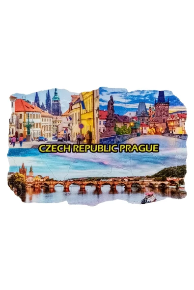 Çek Cumhuriyeti Temalı Fresco Magnet - Resim 3