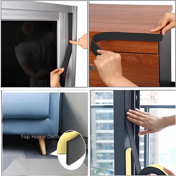 Tahtakale Teknoloji Dünyası İzolasyon Yapışkan Bantlı Yalıtım Süngeri 3mm Kalınlık 10mm Genişlik - Resim 3