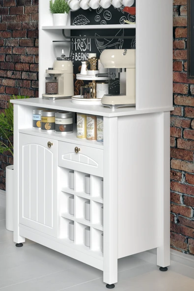 Kahve Köşesi, Kapaklı Ve Çekmeceli, Bardaklık Bölmeli Çok Amaçlı Dolap - 4