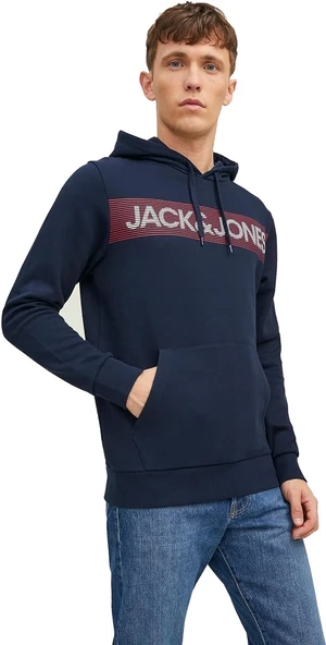 Jack & Jones P-00000001881 Jjecorp Logo Sweat Hood Mp Noos Navy Erkek Sweatshirt