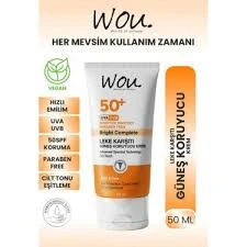 Wğu SPF50+ Leke Karşıtı Suya Dayanıklı 4 Mevsime Uygun Kolay Emilim Yüksek Koruma Güneş Kremi 50 ml - 2