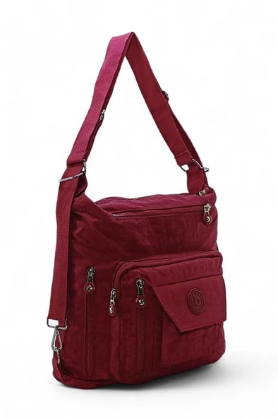 Fonksiyonel Kullanım Kadın Sırt ve Omuz Çantası Çapraz Askılı Bayan Postacı Çanta 30*30 Cm - Resim 8