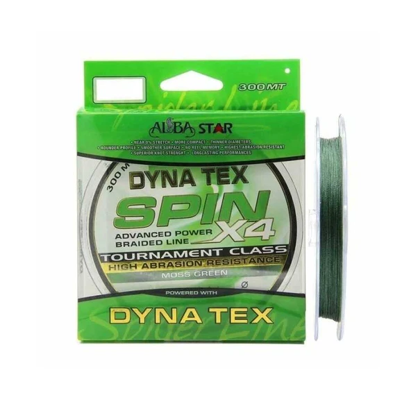 Albastar Dyna Tex Spin 4x İp Misina  GREEN 0.30MM - 300M - 18.16KG ürün görseli 1
