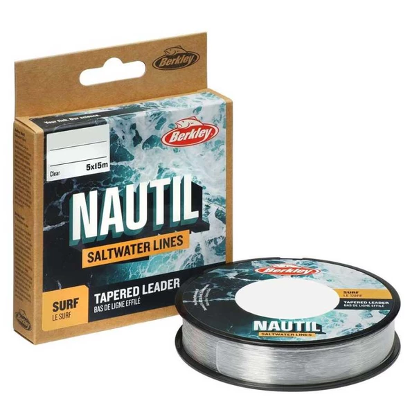 Berkley Nautil Surf Monofilament Tapered Leader  Standart 0.18MM/0.54MM - 5X15M