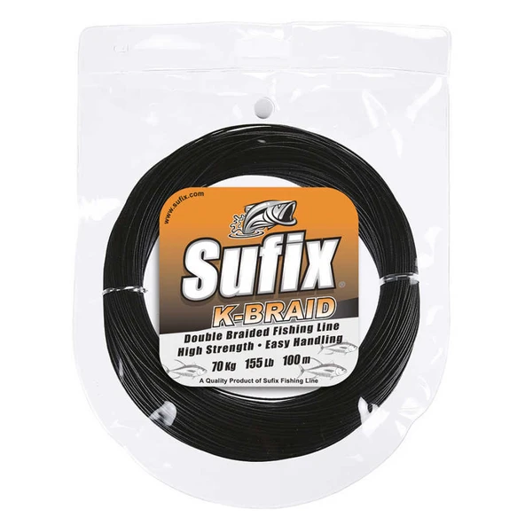 Sufix K-Braid İp Misina  BLACK 44LB - 100MT (19KG) 2X ürün görseli 1