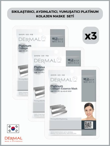 Dermal Sıkılaştırıcı, Aydınlatıcı, Yumuşatıcı Platinum Kollajen Maske 23 Gr 3 Adet