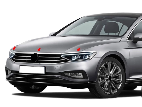S-Dizayn VW Passat B8.5 Krom Far Üzeri Çıta Seti 3 Parça 2019-2023 - 2
