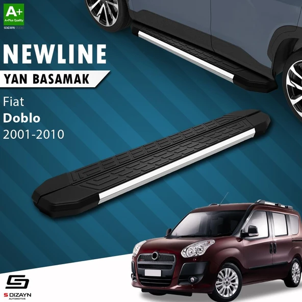 S-Dizayn Fiat Doblo Uzun Şase NewLine Krom Yan Basamak 223 Cm 2001-2010 A+ Kalite