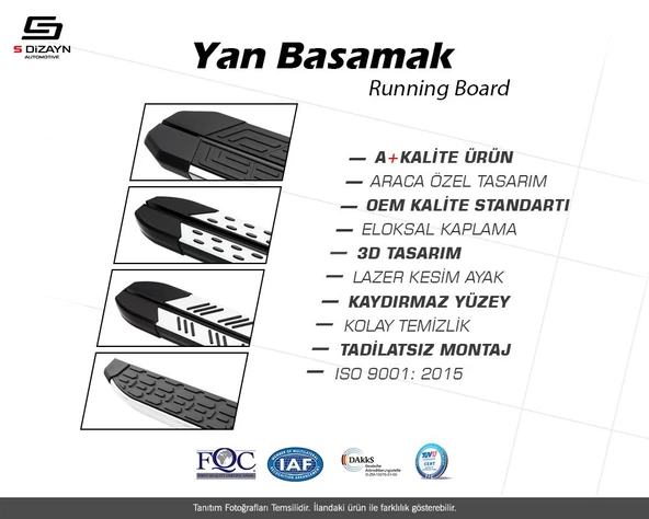 S-Dizayn Fiat Doblo 2 NewLine Aluminyum Yan Basamak 193 Cm 2010 Üzeri A+ Kalite - 6