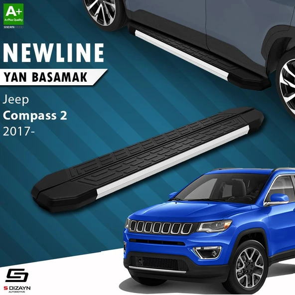 S-Dizayn Jeep Compass 2 NewLine Aluminyum Yan Basamak 173 Cm 2017 Üzeri A+ Kalite ürün görseli 1