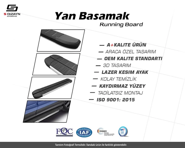 S-Dizayn Land Rover Range Rover Vogue 2 S-Line Siyah Yan Basamak 183 Cm 2002-2012 A+ Kalite - 7