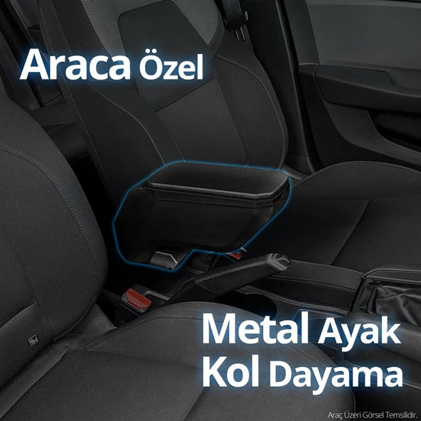 S-Dizayn Hyundai Accent Era Kol Dayama Kolçak Çelik Ayaklı ABS Siyah 2005-2011 A+Kalite - 6