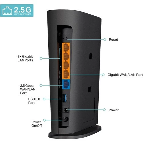 TP-Link Archer AX80, AX6000 Mbps, 2.5Gbps Ethernet Portlu, Fiber Destekli, 2.5G Gigabit Bağlantı Noktası, 160 MHz Kanalı, EasyMesh Uyumlu, VPN Destekli, HomeSheild, 8-Stream Wi-Fi 6 Router