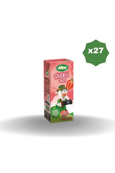 SÜTAŞ ÇİLEKLİ SÜT 200 ML X 27 ADET