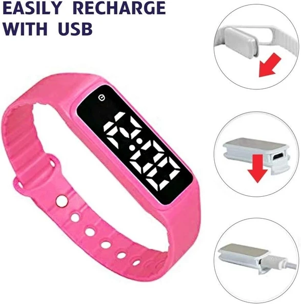 E-Vibra Tuvalet Eğitimi Saati - Sessiz Titreşimli Alarm - (Pembe - Büyük) - 2