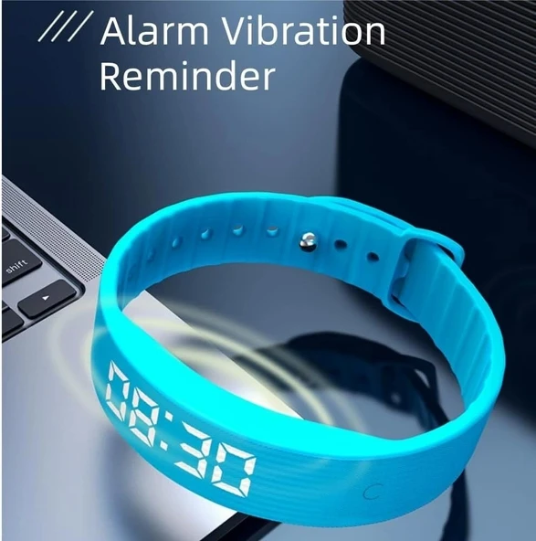 E-Vibra Fitness Takip Bluetooth ve Uygulama Yok Telefon Gerektirmez - Mor - 4