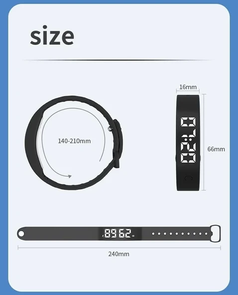 E-Vibra Fitness Takip Bluetooth ve Uygulama Yok Telefon Gerektirmez - Siyah - 4