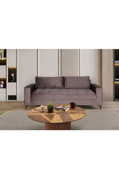 Perla Sofa Cosmo Üçlü Koltuk Kahve