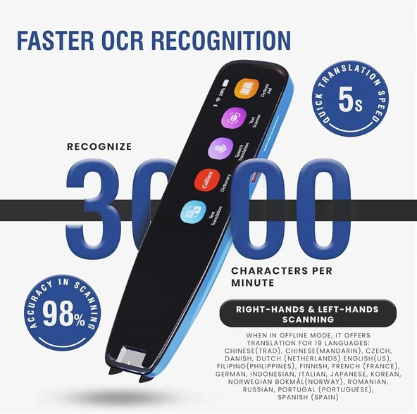 Newyes Scan Reader Pen 3 Pro - OCR Dijital Ses Tercüman Cihazı - 16GB - 3
