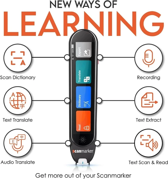 Scanmarker Pro - Bağımsız Okuma Kalemi ve Tercüman - Dil Öğrenenler İçin - 2