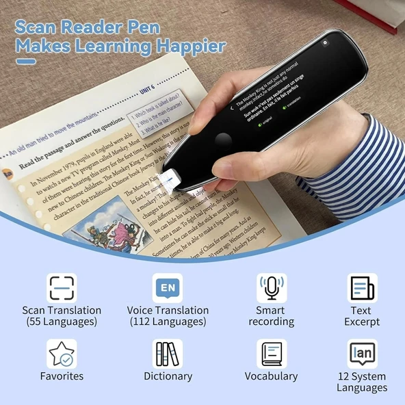 Berlanche Vormor X5 Pro Çeviri Kalem Tarayıcı, 112 Dil Tercüman Cihazı - 2