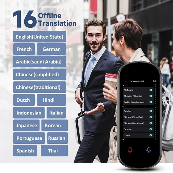Berlanche Dil Tercüman Cihazı, İki Yönlü Gerçek Zamanlı Ses Çevirisi, 137 Dil - 3