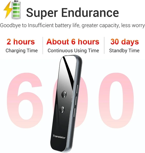 Chunmu Gerçek Zamanlı İki Yönlü - 137 Dil Tercüman Cihazı - Gri - 3