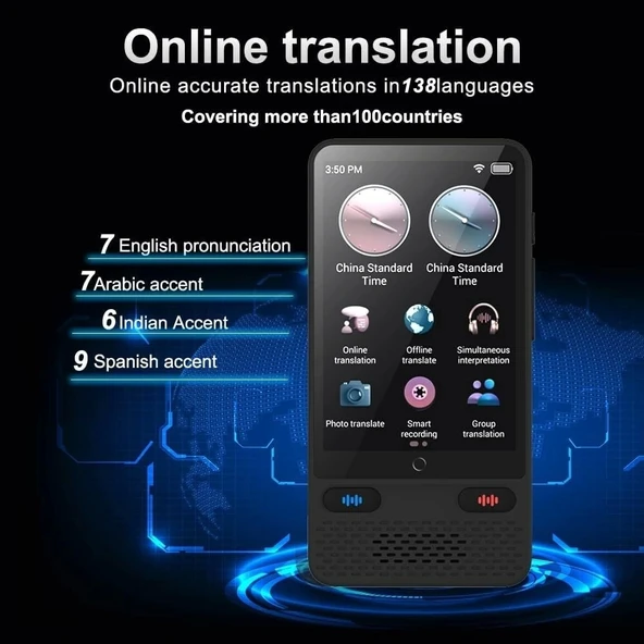 Rodxegu Çift Yönlü Dil Tercümanı, 138 Dil Destekler - Taşınabilir Anında Tercüman - 4