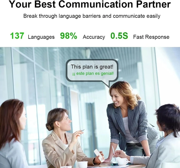 Chunmu Gerçek Zamanlı İki Yönlü - 137 Dil Tercüman Cihazı - Beyaz - 3