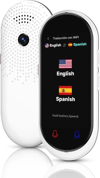 HASLED 5 Yönlü Taşınabilir Tercüman WiFi Gerektirmez 138 Dil - Beyaz