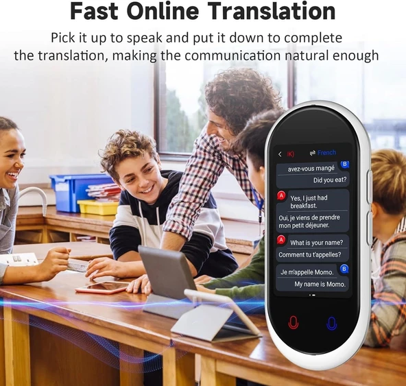 HASLED 5 Yönlü Taşınabilir Tercüman WiFi Gerektirmez 138 Dil - Beyaz - 4