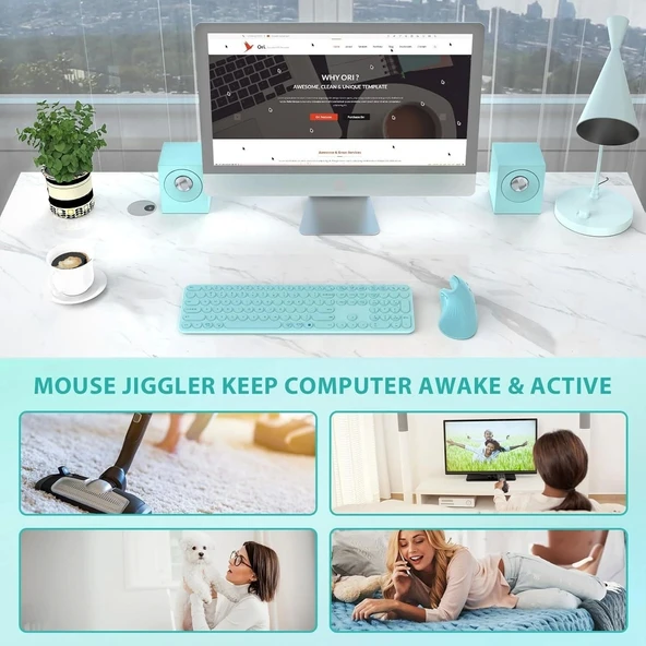 Seenda Ergonomik Kablosuz Dikey Mouse, Bluetooth 4.0+USB - Nane Yeşili - 3