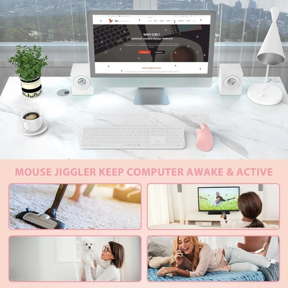 Seenda Ergonomik Kablosuz Dikey Mouse, Bluetooth 4.0+USB - Açık Pembe - 4
