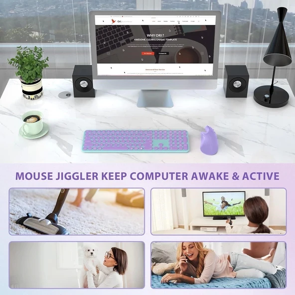 Seenda Ergonomik Kablosuz Dikey Mouse, Bluetooth 4.0+USB - Mor - 4