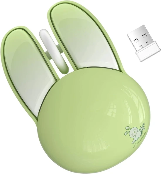 Dilter Kablosuz Sessiz Mouse 2.4G Taşınabilir USB Alıcı - Yeşil
