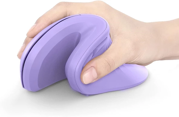 Seenda Ergonomik Kablosuz Dikey Mouse, Bluetooth 4.0+USB - Mor