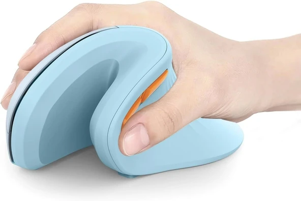 Seenda Ergonomik Kablosuz Dikey Mouse, Bluetooth 4.0+USB - Gök Mavisi