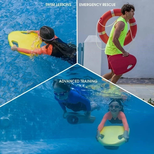 Asiwo Yüzme Eğitim Kickboard, Elektrikli, 3 Hızlı, Yüzme Havuz Tahtası - Sarı - 4