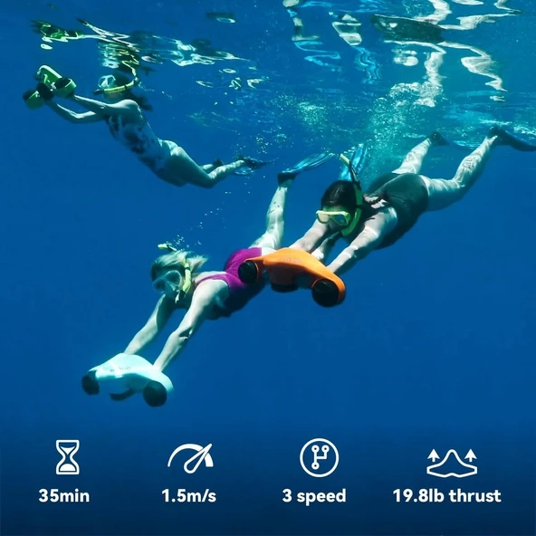 Asiwo Sualtı Deniz Scooter,Çift Motorlu - Çocuklar/Yetişkinler - Turuncu - 3