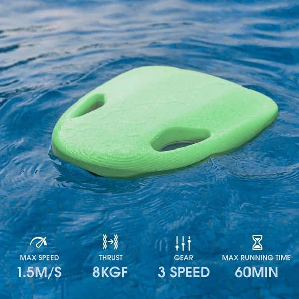 Asiwo Yüzme Eğitim Kickboard, Elektrikli, 3 Hızlı, Yüzme Havuz Tahtası - Yeşil - 2