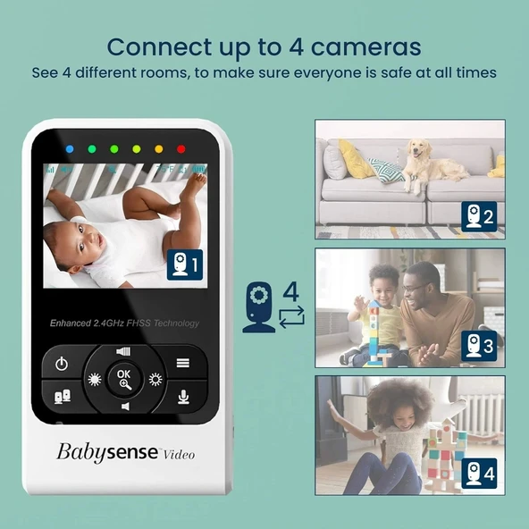 Babysense V24R-2 Video Bebek Monitörü Kamera ve Ses, Uzun Menzil - 4