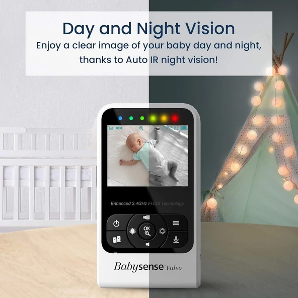 Babysense V24R-2 Video Bebek Monitörü Kamera ve Ses, Uzun Menzil - 3