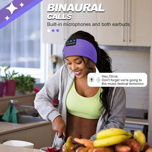 LC-dolida Uyku Maskesi - Kablosuz Kulaklıklar - Bluetooth 5.2 - Havai Mor - 4