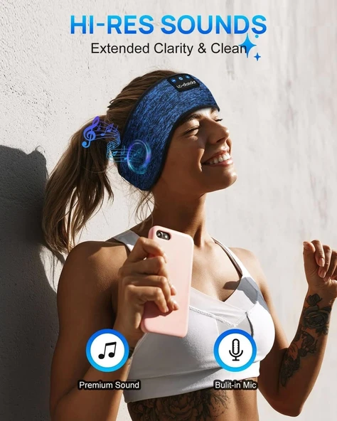 LC-dolida Uyku Maskesi - Kablosuz Kulaklıklar - Bluetooth 5.2 - Mavi - 2