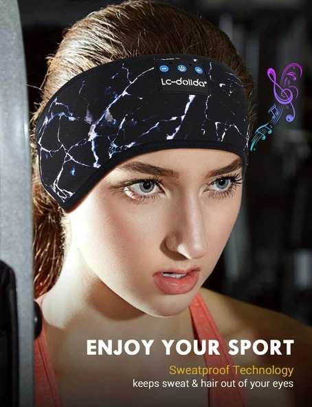 LC-dolida Uyku Maskesi - Kablosuz Kulaklıklar, IPX6 Su Geçirmez - Soğuk Siyah - 2