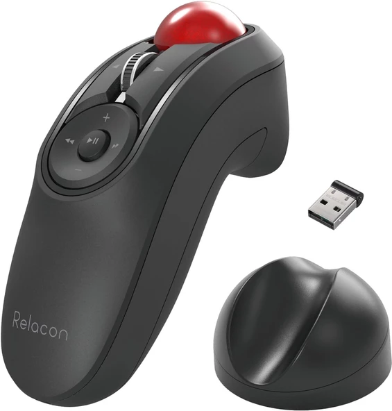 ELECOM Relacon El Tipi Trackball Mouse, Başparmak Kontrolü, 2.4 GHz Kablosuz