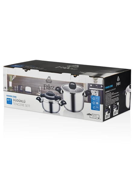 VENTO SIYAH-GRI 4+7 LT DUDUKLU TENCERE - 7