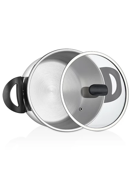 VENTO SIYAH-GRI 4+7 LT DUDUKLU TENCERE - 3